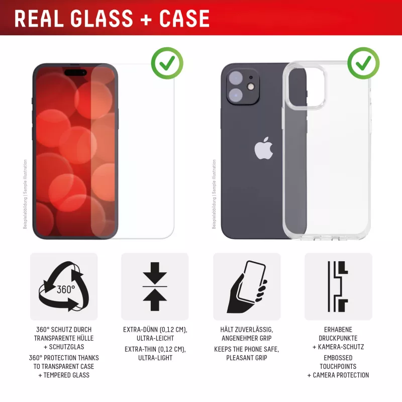 Displex Ochrona ekranu + etui do Apple iPhone 16, Eco Mounting Frame, odporna na zarysowania