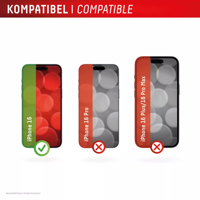 Displex Premium Ochrona ekranu (Full Cover, 10H) dla Apple iPhone 16, Eko ramka montażowa, Full Cover