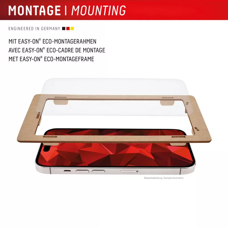 Displex Ochrona ekranu (10H) for Apple iPhone 16 Pro, Eco Mounting Frame, odporna na zarysowania