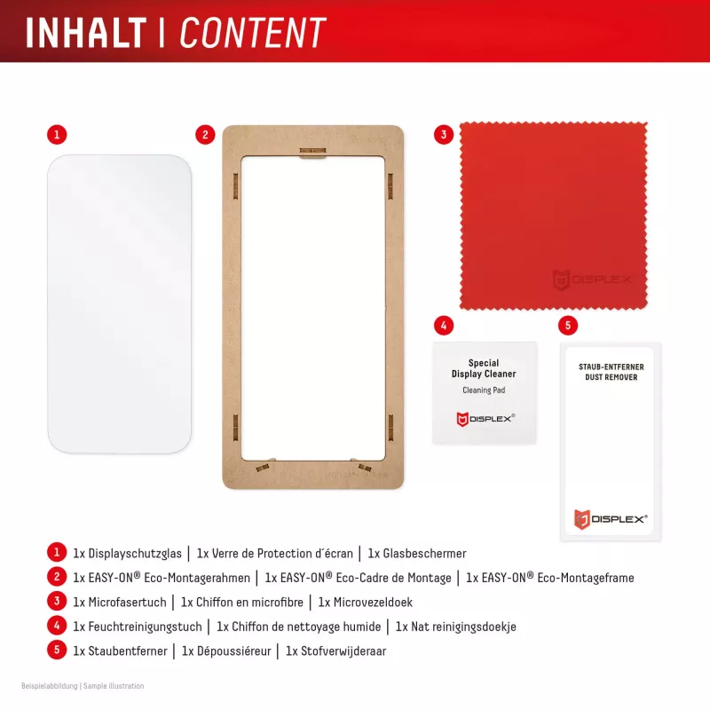 Displex Ochrona ekranu (10H) for Apple iPhone 16 Pro, Eco Mounting Frame, odporna na zarysowania