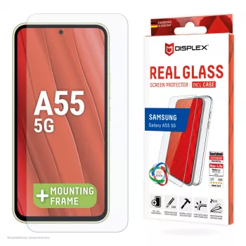 Displex Szkło ochronne + Etui do Samsung Galaxy A55 5G, Eko ramka montażowa, odporne na zarysowania