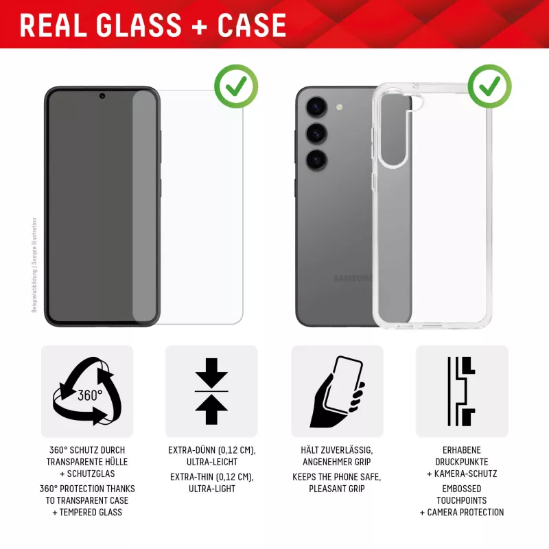 Displex Szkło ochronne + Etui do Samsung Galaxy A55 5G, Eko ramka montażowa, odporne na zarysowania