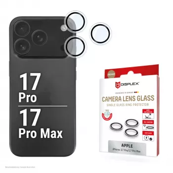 Displex Premium Camera Lens Glass, iPhone 17 Pro/17 Pro Max Glas, 10H, Single Rings, DLC, transparent, Quick Mount