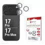 Displex Premium Camera Lens Glass, iPhone 17 Pro/17 Pro Max Glas, 10H, Single Rings, DLC, transparent, Quick Mount