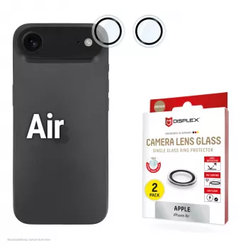 Displex Premium Camera Lens Glass, iPhone Air Glas, 10H, Single Rings, DLC, przezroczysty, Quick Mount