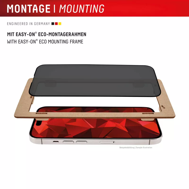 Displex Privacy Ochrona ekranu (10H) for Apple iPhone Air, Eco Mounting Frame, Privacy Filter