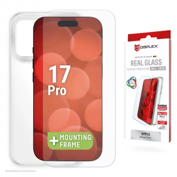 Displex Ochrona ekranu + etui do Apple iPhone 17 Pro, Eco Mounting Frame, odporna na zarysowania