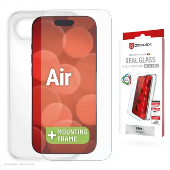 Displex szkło ochronne + etui do Apple iPhone Air, ekologiczna ramka montażowa, odporne na zarysowania