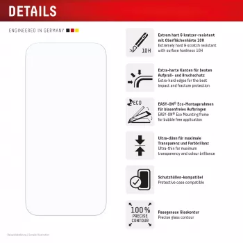 Displex szkło ochronne + etui do Apple iPhone Air, ekologiczna ramka montażowa, odporne na zarysowania