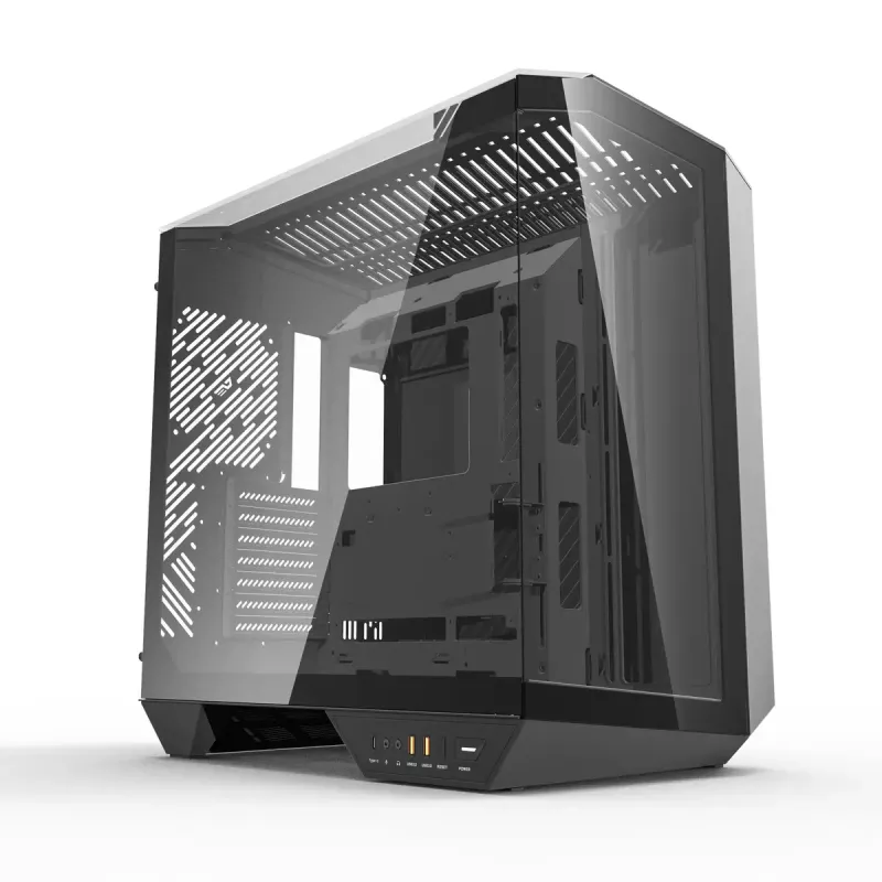 Obudowa PC Darkflash DY470 Full Tower — czarna, SPCC, obsługuje ITX/ATX, HDD 3,5 cala/2,5 cala, 1x tylny 120 mm, wentylatory boczne 120 mm