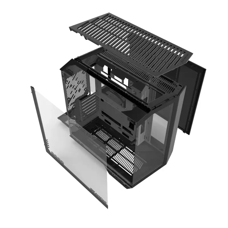 Obudowa PC Darkflash DY470 Full Tower — czarna, SPCC, obsługuje ITX/ATX, HDD 3,5 cala/2,5 cala, 1x tylny 120 mm, wentylatory boczne 120 mm