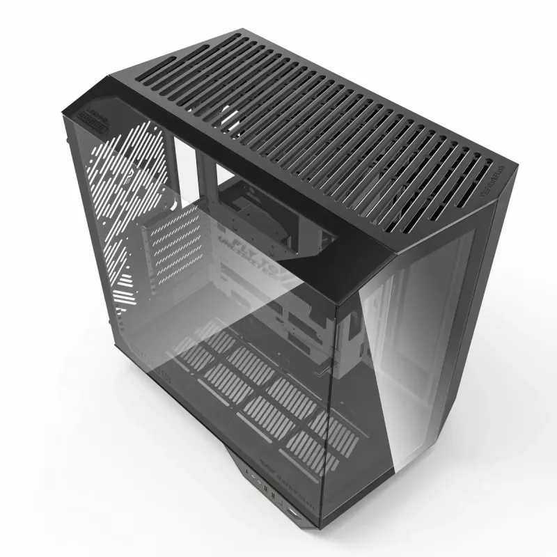 Obudowa PC Darkflash DY470 Full Tower — czarna, SPCC, obsługuje ITX/ATX, HDD 3,5 cala/2,5 cala, 1x tylny 120 mm, wentylatory boczne 120 mm