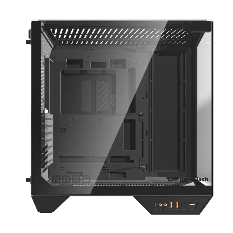 Obudowa PC Darkflash DY470 Full Tower — czarna, SPCC, obsługuje ITX/ATX, HDD 3,5 cala/2,5 cala, 1x tylny 120 mm, wentylatory boczne 120 mm