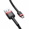 Baseus CAMKLF-B91 Nylon Durable Data & Charging kabel CQ3.0 2.4A USB do Micro USB 1m Czarno-czerwony