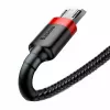 Baseus CAMKLF-B91 Nylon Durable Data & Charging kabel CQ3.0 2.4A USB do Micro USB 1m Czarno-czerwony