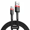 Baseus CAMKLF-B91 Nylon Durable Data & Charging kabel CQ3.0 2.4A USB do Micro USB 1m Czarno-czerwony