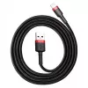 Kabel USB-A do Lightning Baseus CALKLF-C19 2 m — obudowa aluminiowa, 1,5 A, czarno-czerwony