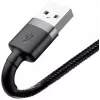 Kabel USB A do Lightning Baseus Cafule (CALKLF-CG1) — oplot nylonowy, QC3.0 1.5A, 2 m, Szary/Czarny