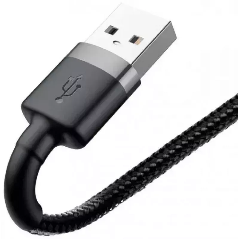 Kabel USB A do Lightning Baseus Cafule (CALKLF-CG1) — oplot nylonowy, QC3.0 1.5A, 2 m, Szary/Czarny