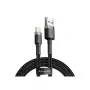 Kabel USB A do Lightning Baseus Cafule (CALKLF-CG1) — oplot nylonowy, QC3.0 1.5A, 2 m, Szary/Czarny