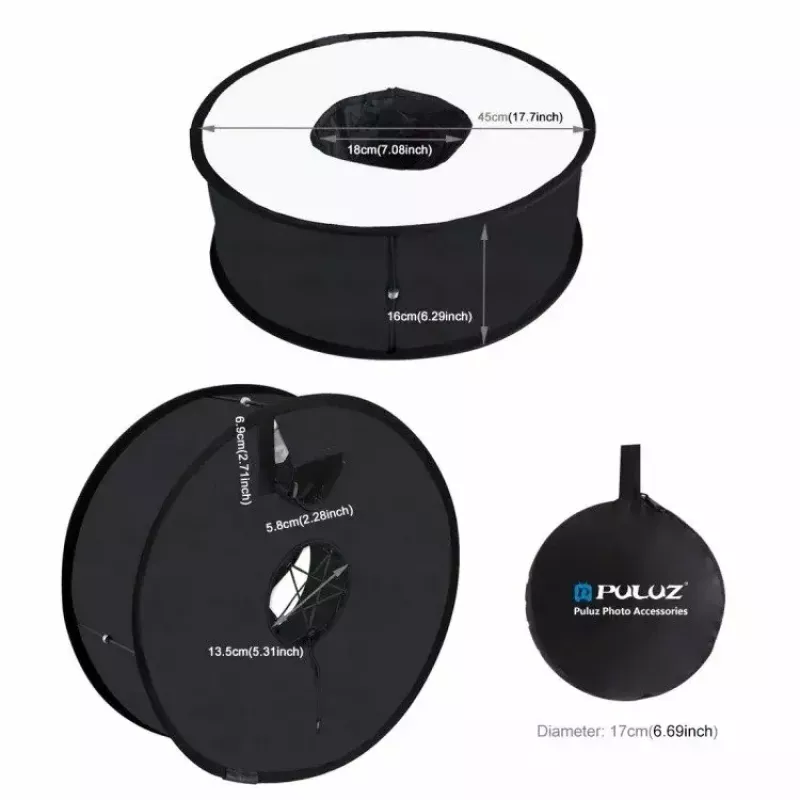 Dyfuzor softbox Puluz PU5145 45 cm okrągły lekki do oświetlenia fotograficznego