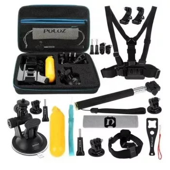 Zestaw akcesoriów Puluz PKT11 do kamer sportowych — 20 sztuk, kompatybilny z Osmo Action 5 Pro