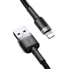 Baseus CALKLF-AG1 Nylonowy kabel do transmisji danych i ładowania USB-C QC3.0 2.4A do Lightning 0,5 m czarny, szary