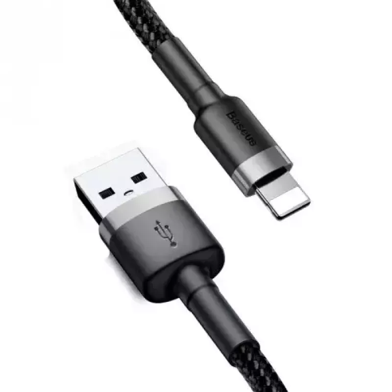 Baseus CALKLF-AG1 Nylonowy kabel do transmisji danych i ładowania USB-C QC3.0 2.4A do Lightning 0,5 m czarny, szary