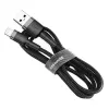Baseus CALKLF-AG1 Nylonowy kabel do transmisji danych i ładowania USB-C QC3.0 2.4A do Lightning 0,5 m czarny, szary