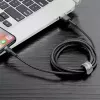 Baseus CALKLF-AG1 Nylonowy kabel do transmisji danych i ładowania USB-C QC3.0 2.4A do Lightning 0,5 m czarny, szary