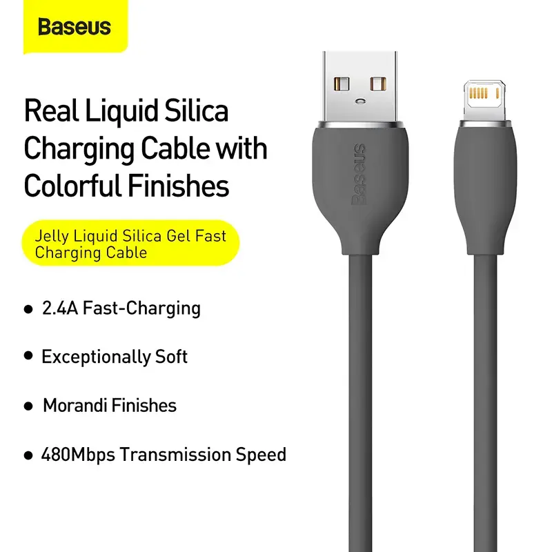 Kabel USB 2.0 Baseus Jelly Lightning na USB-A 1,2 m, czarny