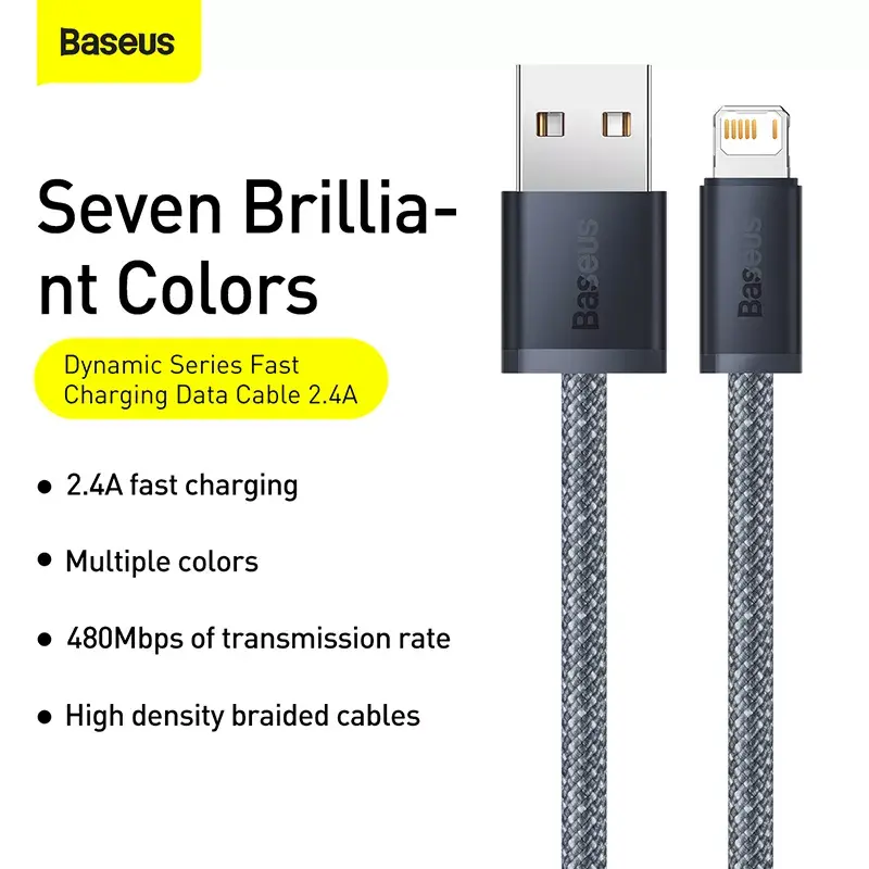 Baseus Dynamic 2m Szary Kabel Lightning na USB A