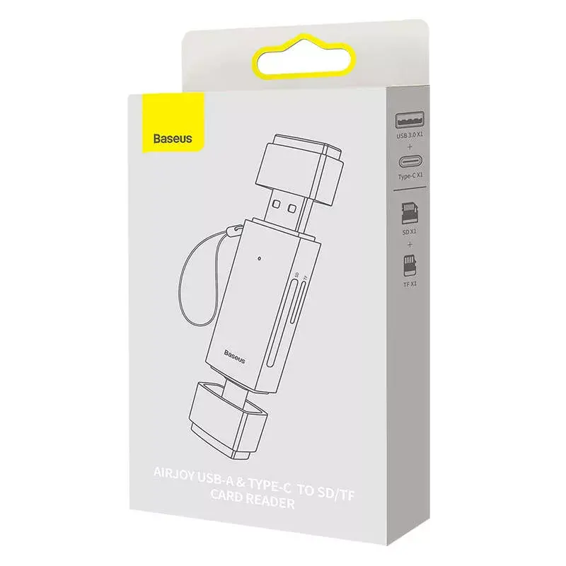 Czytnik kart Baseus Memory Card Reader Lite Series WKQX060113 obsługa USB i USB-C