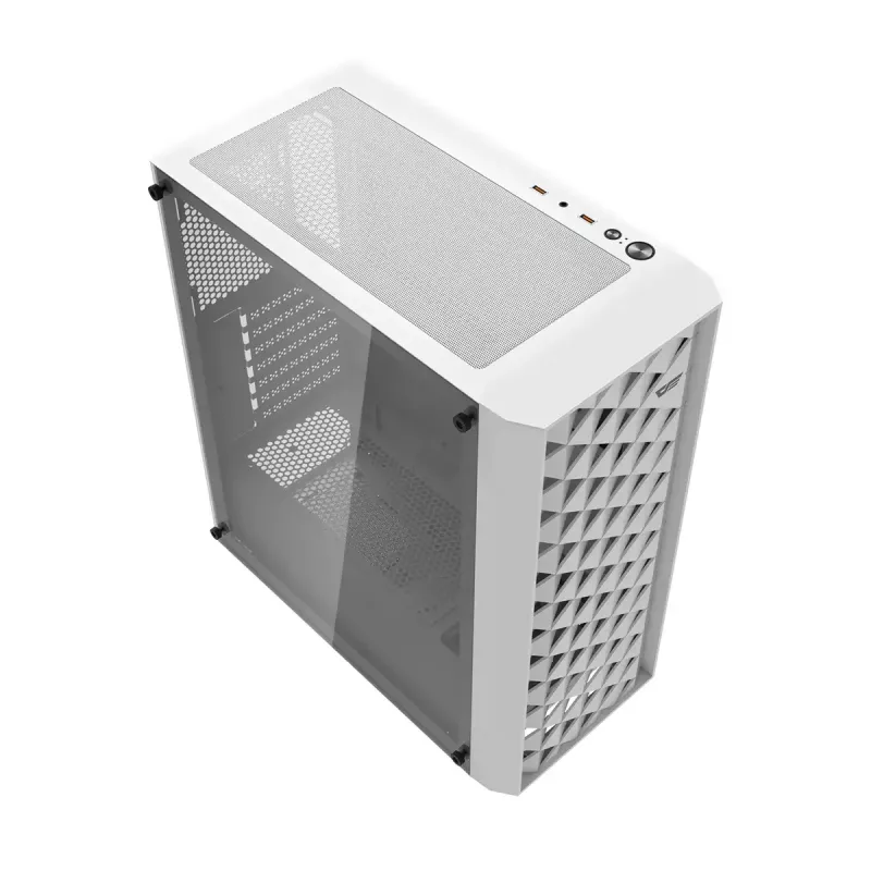 Komputer obudowa Darkflash DK351 biały Midi Tower, Micro ATX/ATX/ITX, szkło hartowane, biały, 200×390×450 mm