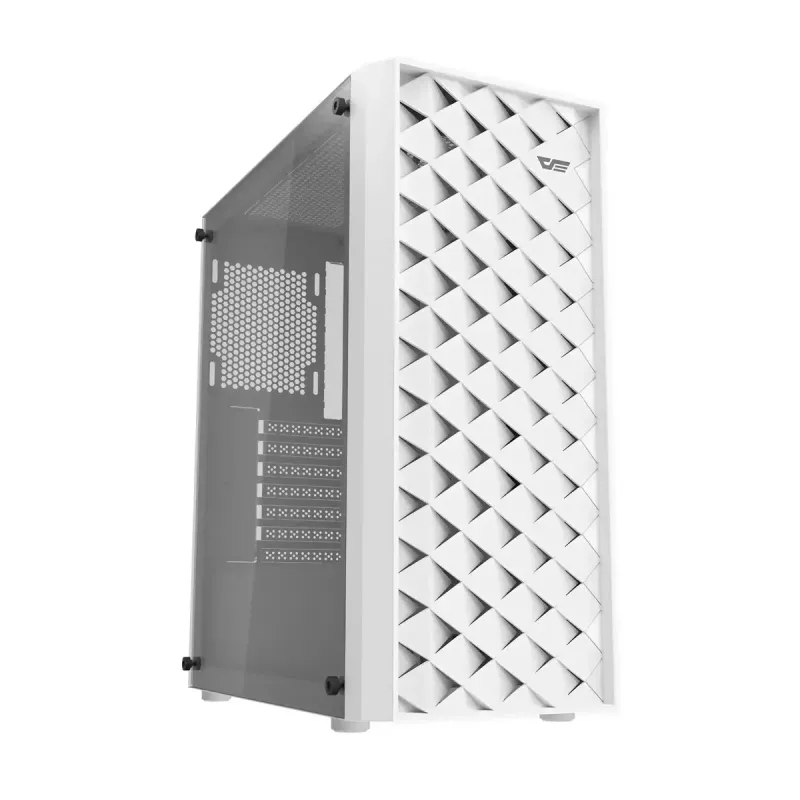 Komputer obudowa Darkflash DK351 biały Midi Tower, Micro ATX/ATX/ITX, szkło hartowane, biały, 200×390×450 mm