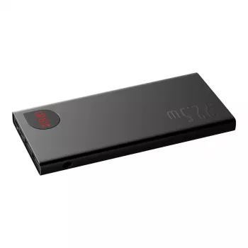 Powerbank Baseus Adaman Metal, litowo-jonowy 10000mAh, 2xUSB, USB-C, Lightning, MicroUSB 22.5W (czarny)