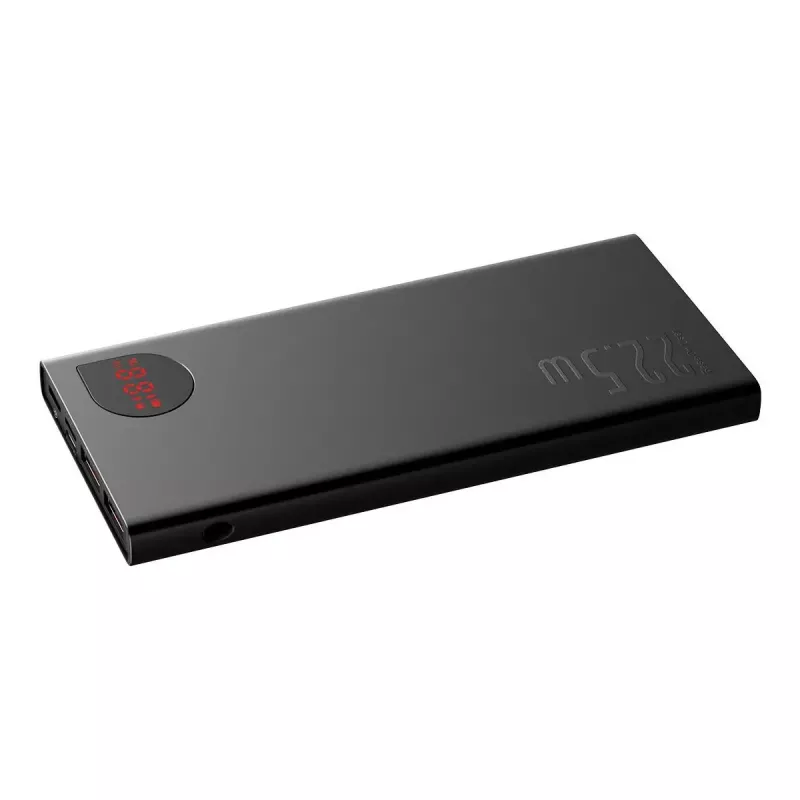 Powerbank Baseus Adaman Metal, litowo-jonowy 10000mAh, 2xUSB, USB-C, Lightning, MicroUSB 22.5W (czarny)