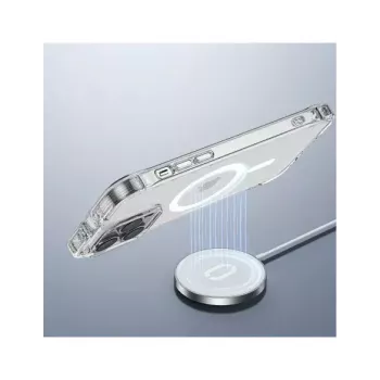 Przezroczysta magnetyczna obudowa ochronna Joyroom JR-14H5 do iPhone'a 14 z MagSafe i pierścieniem magnetycznym, przezroczysta