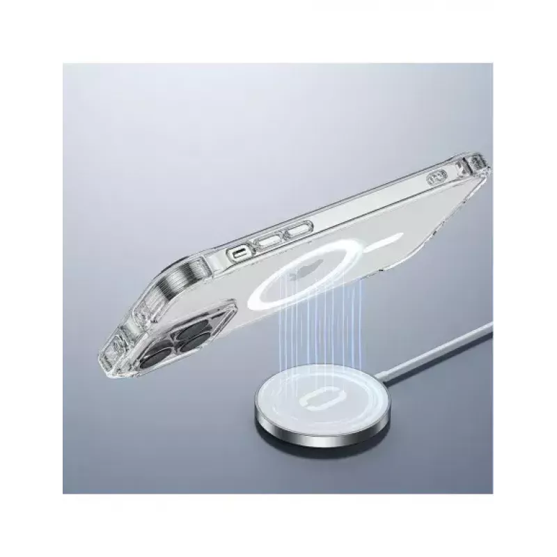 Przezroczysta magnetyczna obudowa ochronna Joyroom JR-14H5 do iPhone'a 14 z MagSafe i pierścieniem magnetycznym, przezroczysta