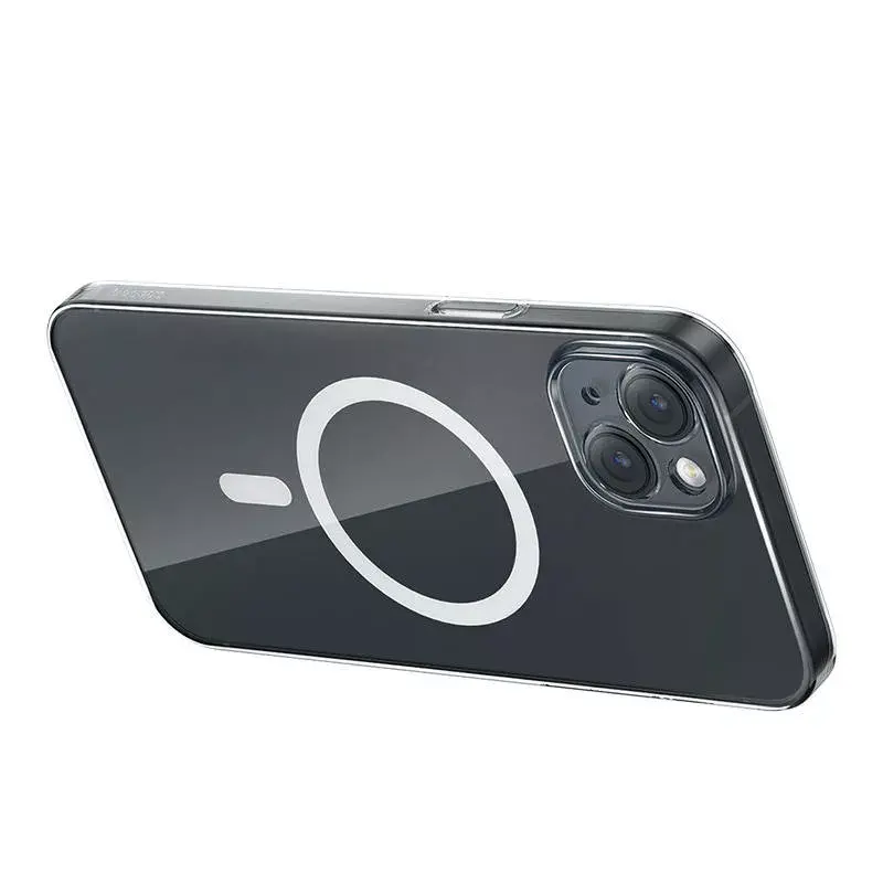 Etui na telefon Baseus Magnetic Crystal Clear dla iPhone 13, przezroczyste, ze szkłem hartowanym na ekran