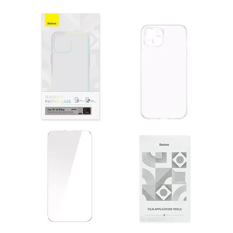 Ochronne przezroczyste etui ze szkłem hartowanym firmy Baseus do iPhone 14 Plus (P60112202201-02)