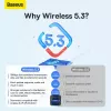 Baseus BA07 Mini adapter Bluetooth do PC, bezprzewodowy odbiornik Bluetooth USB 5.3 - czarny