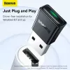 Baseus BA07 Mini adapter Bluetooth do PC, bezprzewodowy odbiornik Bluetooth USB 5.3 - czarny