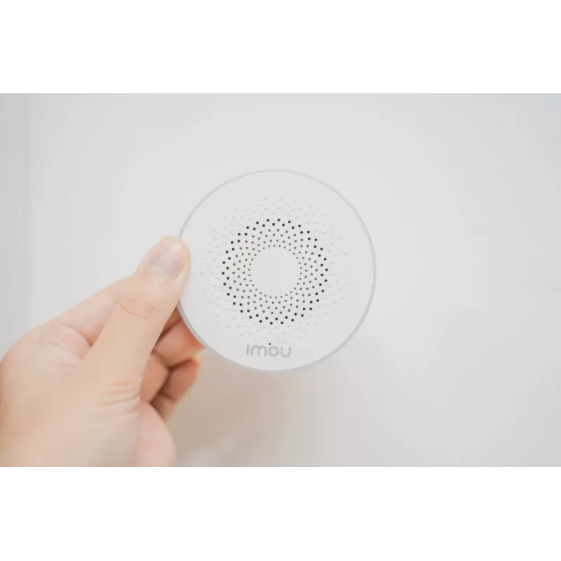 Bezprzewodowa syrena wewnętrzna IMOU ZR1 — zasięg 200 m, DC 12 V, średnica 8 cm, biała