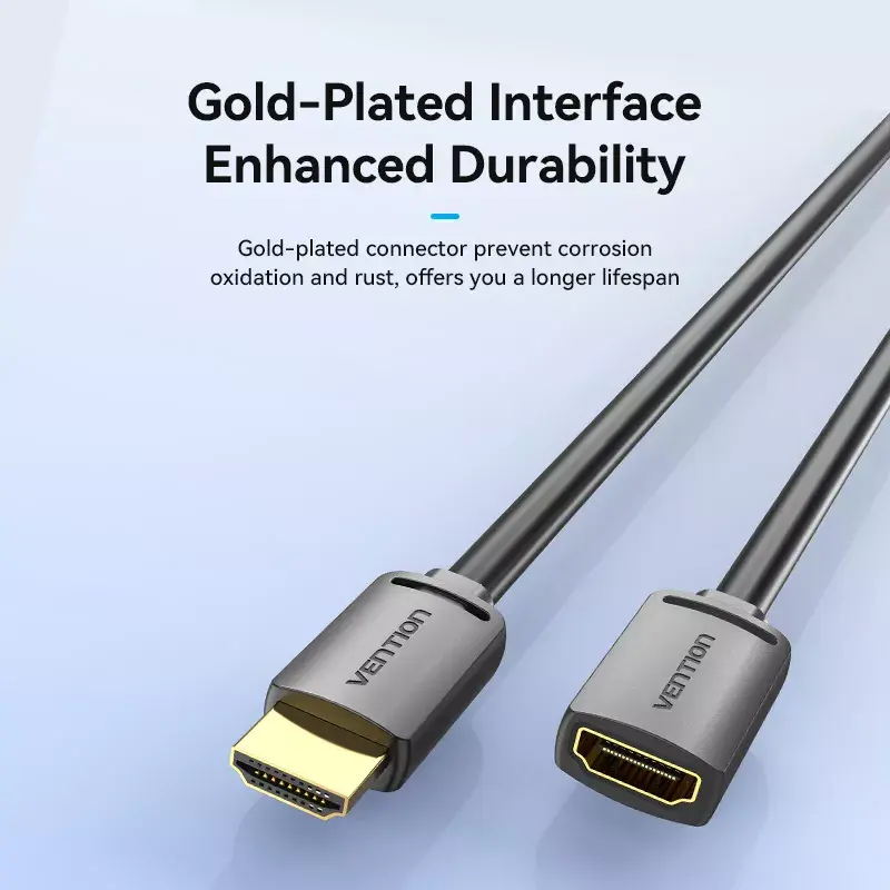 Kabel HDMI Vention AHCBI 3 m, HDMI Typ A męski na żeński, 18 Gbit/s, HDMI 2.0, 4K@60Hz, HDR, pozłacane styki