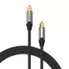 Światłowodowy kabel audio Vention 3 m TOSLINK męski-męski, szary, oplot nylonowy, złocone styki