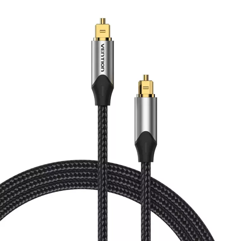 Światłowodowy kabel audio Vention 3 m TOSLINK męski-męski, szary, oplot nylonowy, złocone styki