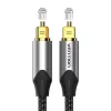 Światłowodowy kabel audio Vention 3 m TOSLINK męski-męski, szary, oplot nylonowy, złocone styki