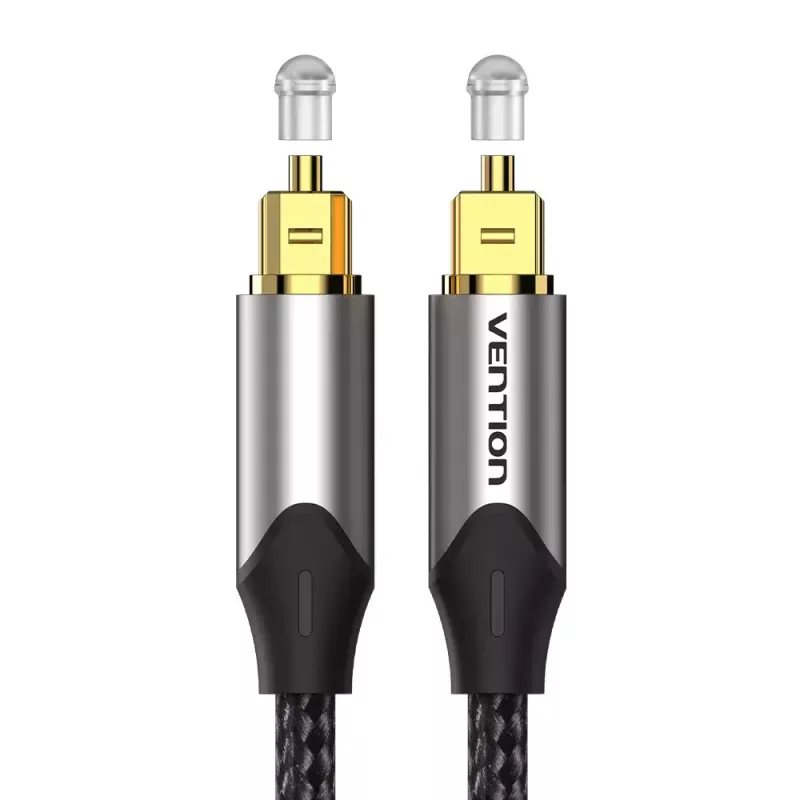 Światłowodowy kabel audio Vention 3 m TOSLINK męski-męski, szary, oplot nylonowy, złocone styki