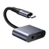 adapter audio 2w1 Joyroom SY-L01 Lightning na 3,5 mm + Lightning, czarny